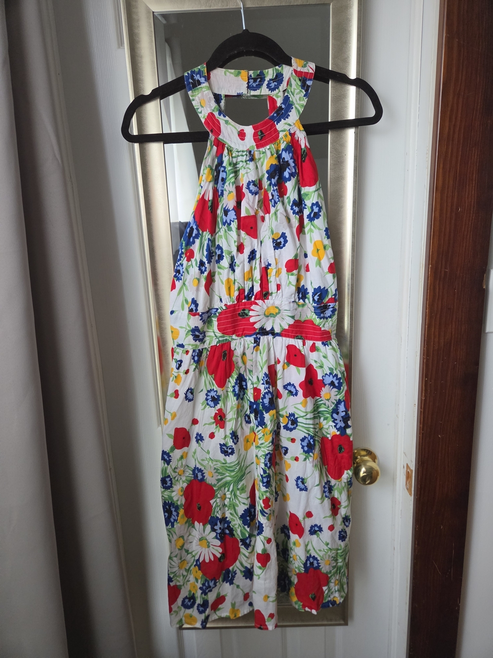 Trashy Diva White Midi Dress with Red, Blue & Yellow Floral Print